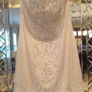 White House Black Market Short White Beaded Dress